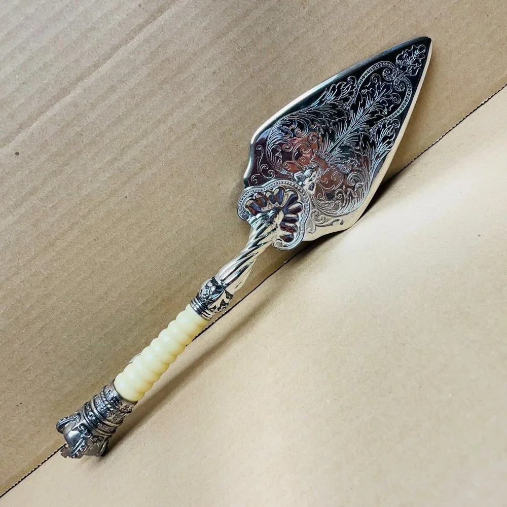 NIBWOT International Silver Company Silverplate Cake Trowel, Wedding/Anniversary